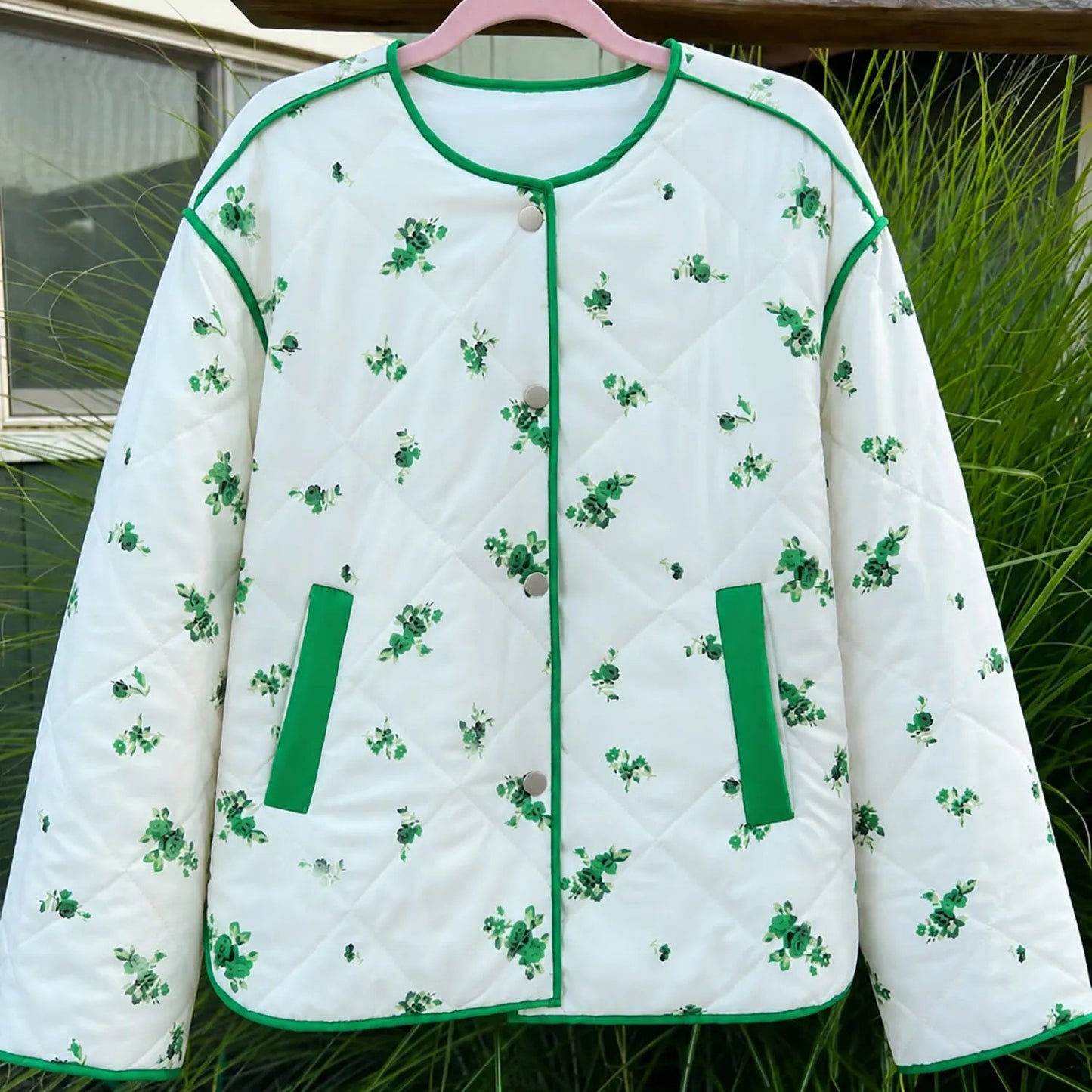 Floral Diamond Quilted Jacket