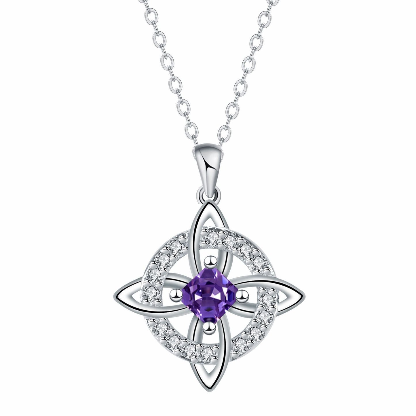 Mystical Birthstone Witches Knot Necklace – Natural Crystal🔮💞