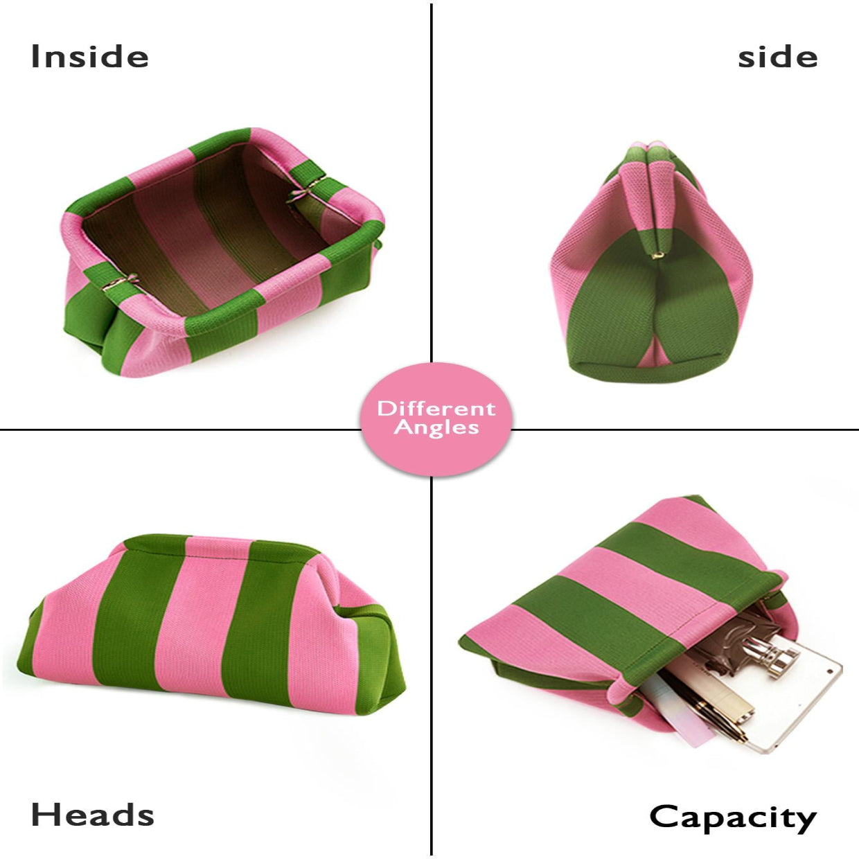 Women‘s Striped Diamond Dot Cloud Handbag
