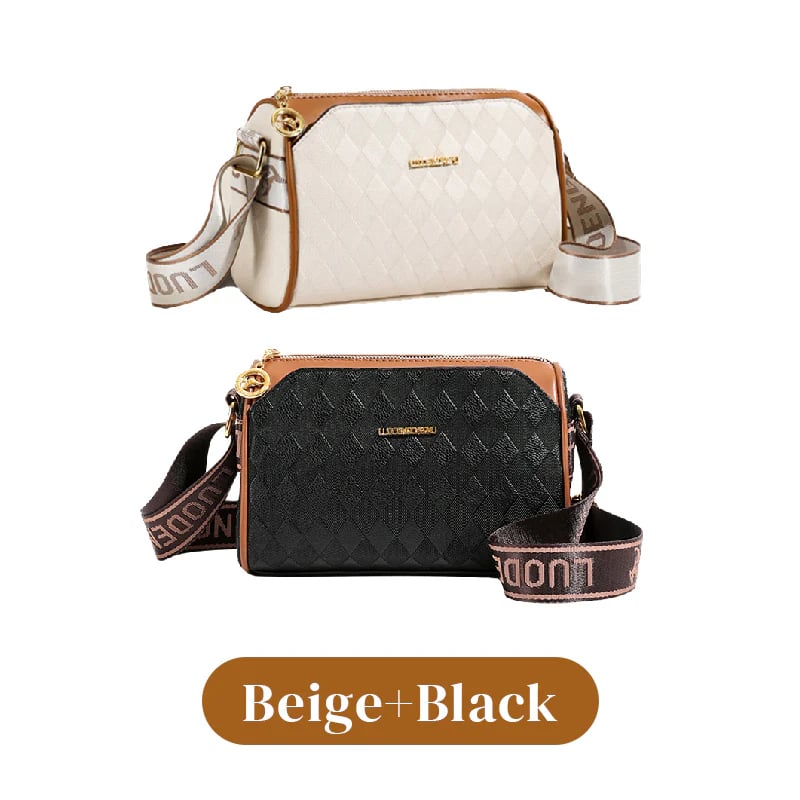 Fashion Diamond Pattern Large Capacity 3-Layer Crossbody Bag💕