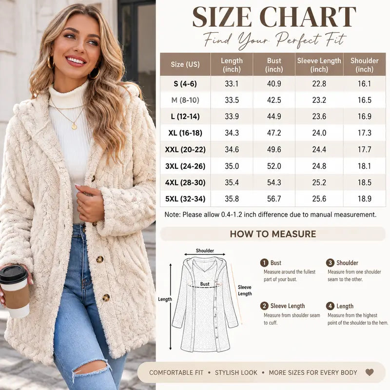 Women’s Plush Cardigan | Oversized Fit, Button Front