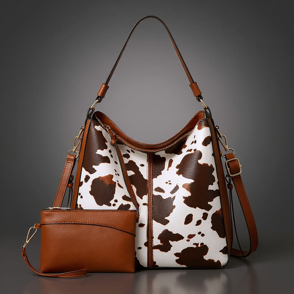 Luxury Leather Print Hobo Anti-theft Handbag