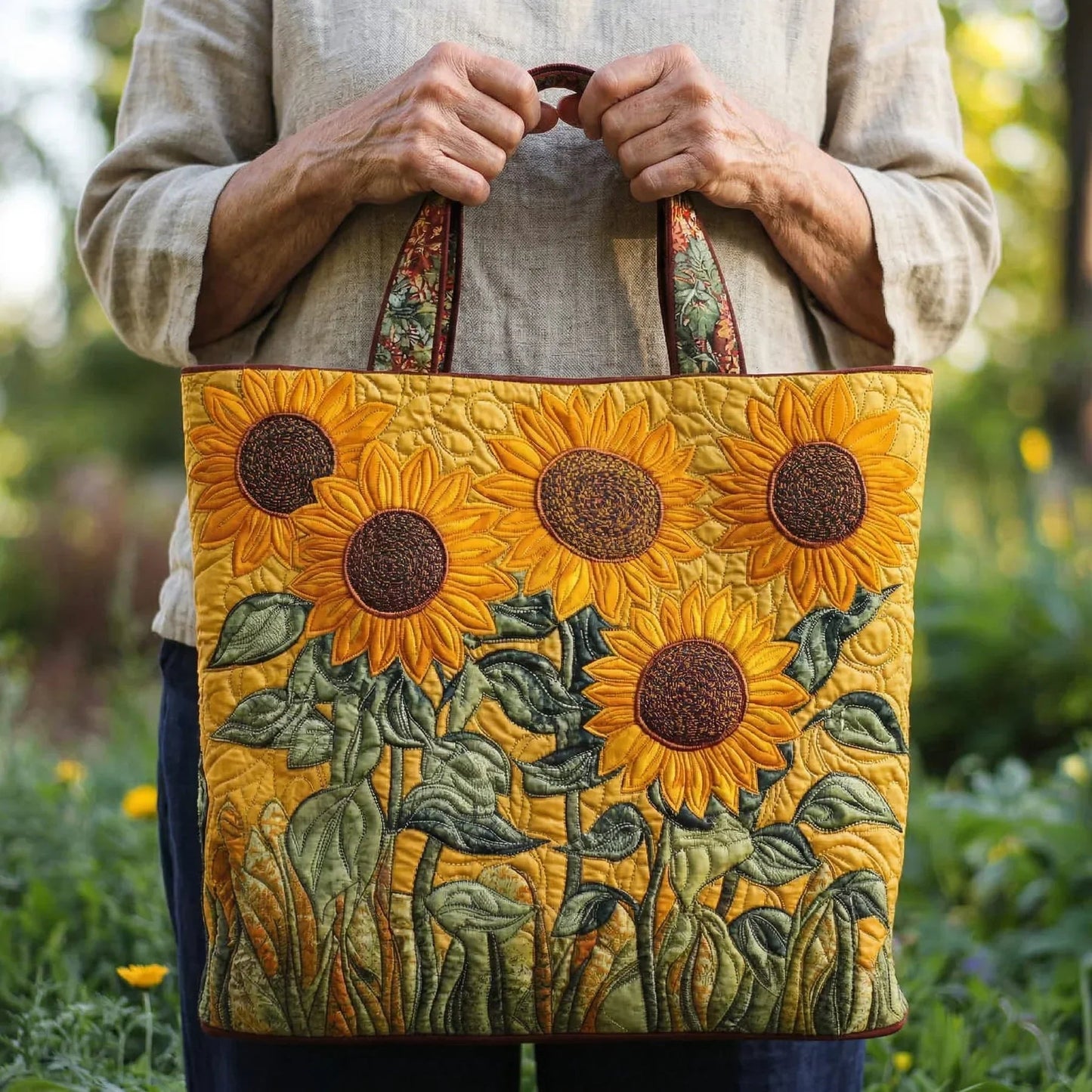 Sunflowers Handmade Tote Bag