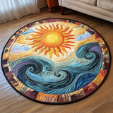 Golden Wave Quilted Round Mat