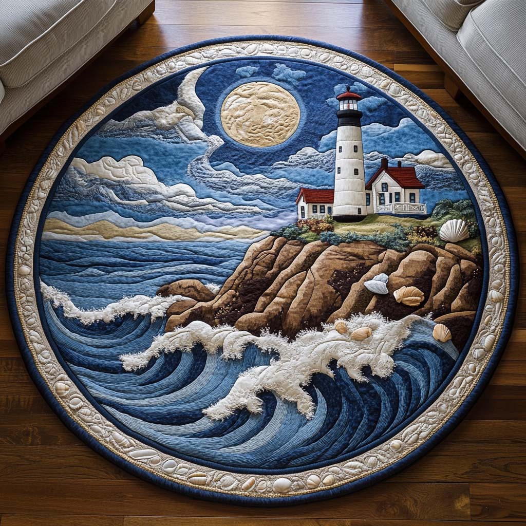 Guiding Shorelight Quilted Round Mat