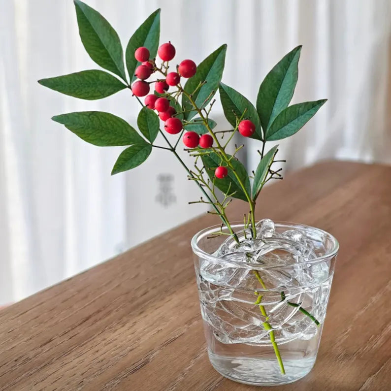 Handmade Glass Flower Frog Stem Holder Home Desktop Decor