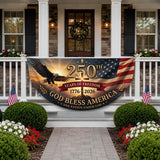 America 250th Anniversary Patriotic Quilted Fan Flag