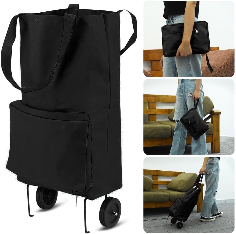 2-in-1 Foldable Shopping Trolley – Sturdy Bag