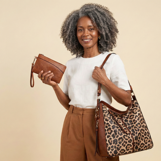Luxury Leather Print Hobo Anti-theft Handbag