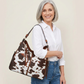 Luxury Leather Print Hobo Anti-theft Handbag