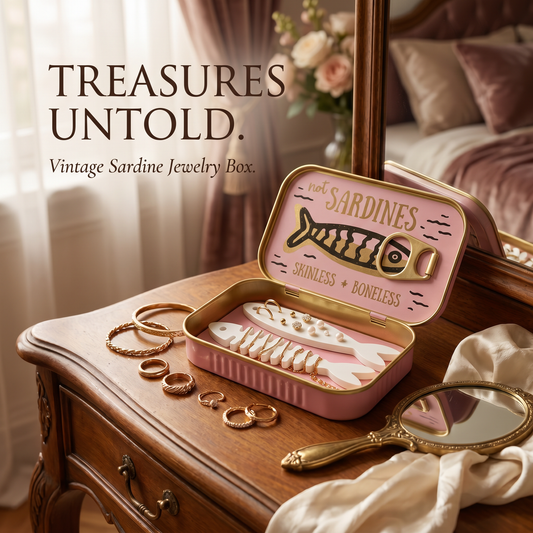 Vintage Sardine Jewelry Box Organizer
