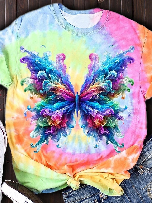 Women's Tie Dye Print Graphic Casual Top