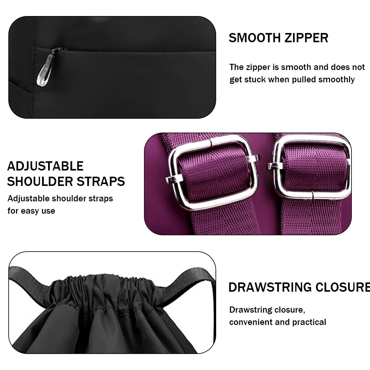 Lightweight Foldable Waterproof Drawstring Backpack