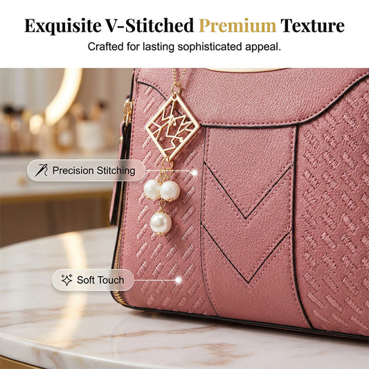 3 PCS Women's Elegant Embroidered Pattern Tote Bag
