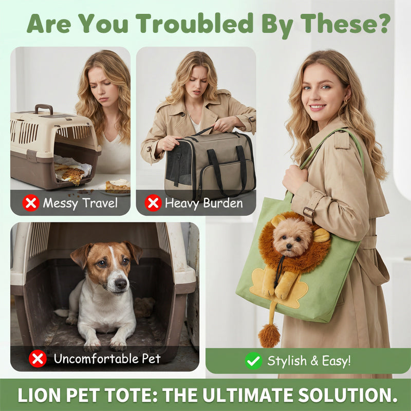 Lion Costume Portable Pet Canvas Carrier Shoulder Bag