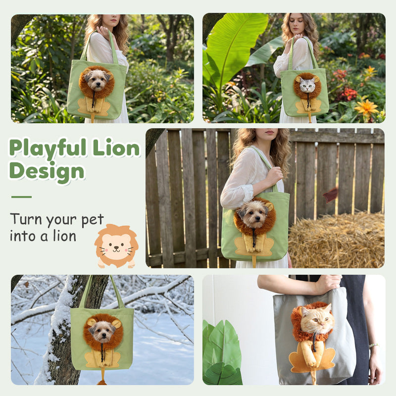 Lion Costume Portable Pet Canvas Carrier Shoulder Bag