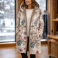 💖Women's Vintage Leaf Print Hooded Coat