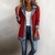 Women's Contrast Trim Collared Button Front Ribbed Knit Jacket