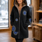 💖Women's Vintage Leaf Print Hooded Coat
