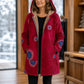 💖Women's Vintage Leaf Print Hooded Coat