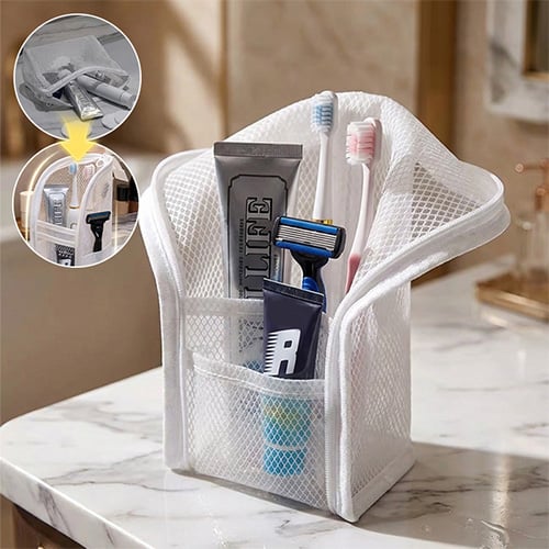 🧺Breathable Mesh Zippered Toiletry Bag