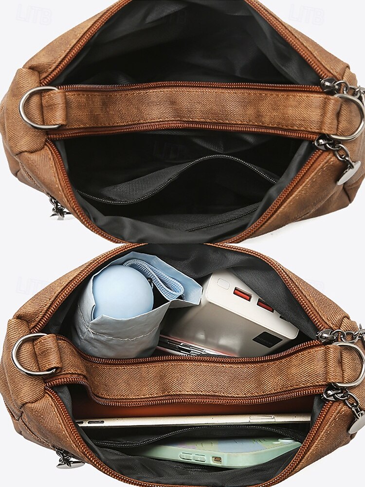 Women's Length Multi-Pocket Crossbody Shoulder Bag