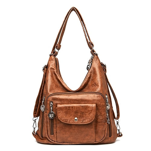 Women's Convertible Multi-Pocket Shoulder Bag